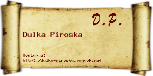 Dulka Piroska névjegykártya